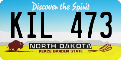ND license plate KIL473