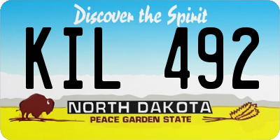 ND license plate KIL492