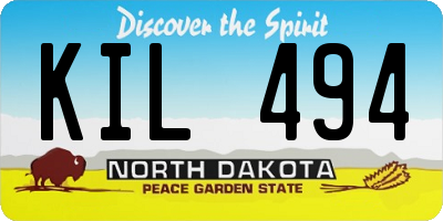ND license plate KIL494
