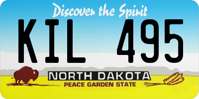 ND license plate KIL495
