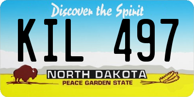 ND license plate KIL497