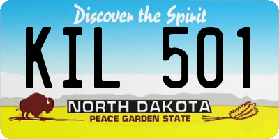 ND license plate KIL501