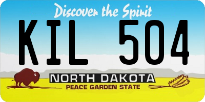 ND license plate KIL504