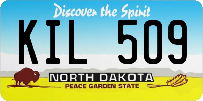 ND license plate KIL509