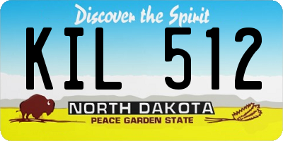 ND license plate KIL512