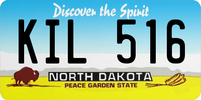 ND license plate KIL516