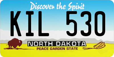 ND license plate KIL530