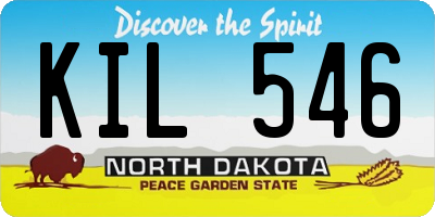 ND license plate KIL546