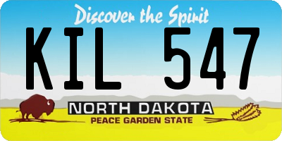 ND license plate KIL547