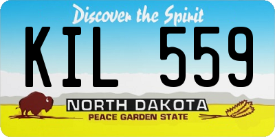 ND license plate KIL559