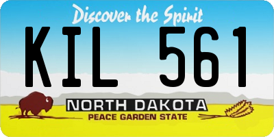 ND license plate KIL561
