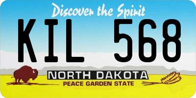 ND license plate KIL568