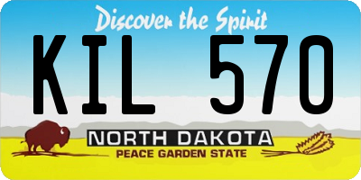 ND license plate KIL570