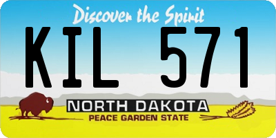 ND license plate KIL571