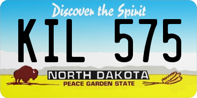 ND license plate KIL575