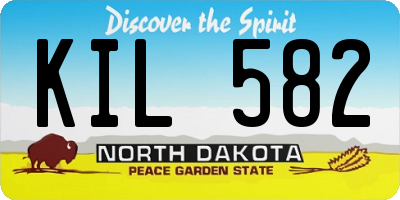 ND license plate KIL582