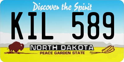 ND license plate KIL589
