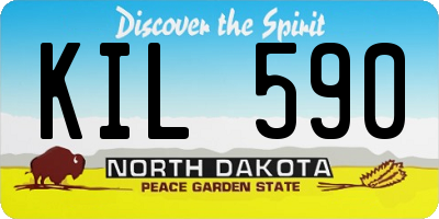 ND license plate KIL590