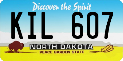 ND license plate KIL607