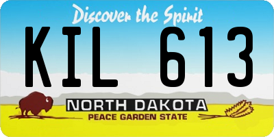 ND license plate KIL613