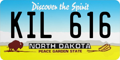 ND license plate KIL616