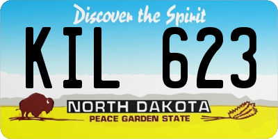 ND license plate KIL623