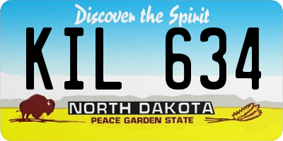 ND license plate KIL634