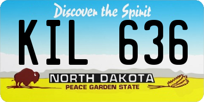 ND license plate KIL636