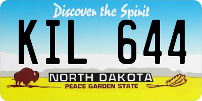 ND license plate KIL644