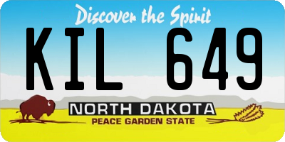 ND license plate KIL649