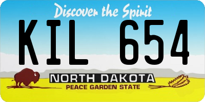ND license plate KIL654