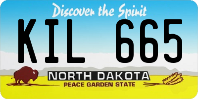 ND license plate KIL665