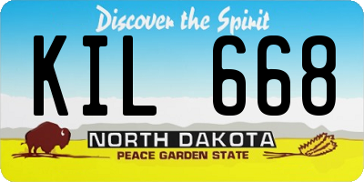 ND license plate KIL668