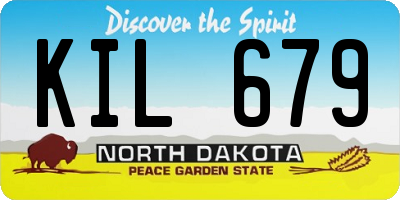 ND license plate KIL679