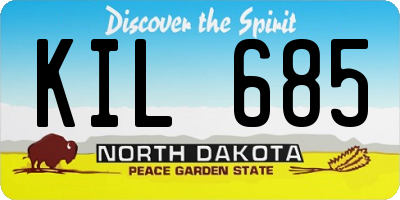 ND license plate KIL685