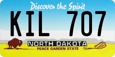 ND license plate KIL707