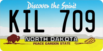 ND license plate KIL709