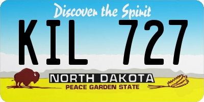 ND license plate KIL727