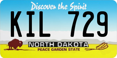 ND license plate KIL729