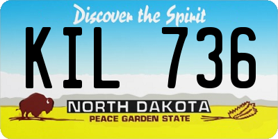 ND license plate KIL736