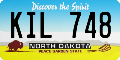 ND license plate KIL748