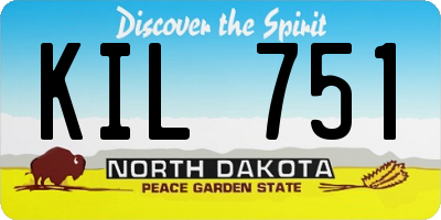 ND license plate KIL751