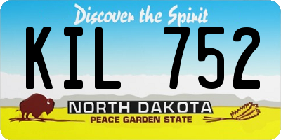 ND license plate KIL752