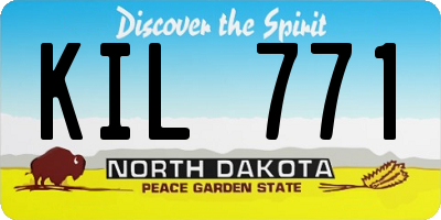 ND license plate KIL771