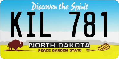 ND license plate KIL781