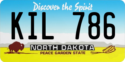 ND license plate KIL786
