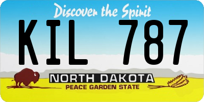 ND license plate KIL787