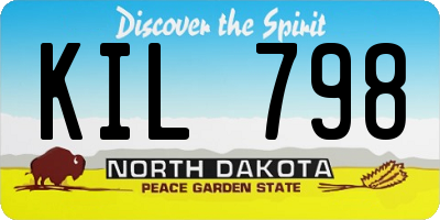 ND license plate KIL798