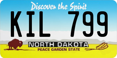 ND license plate KIL799