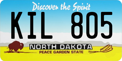 ND license plate KIL805